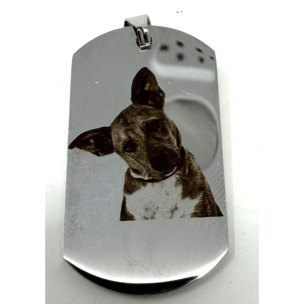 304 Stainless Steel Dog Tag Pendants, Personalize Picture and/or Text